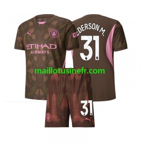 Maillot de Foot Manchester City Ederson M 31 Gardien Domicile 2024-25 - Enfant